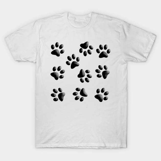Cute Little Paws 3D - Pattern Design T-Shirt by art-by-shadab